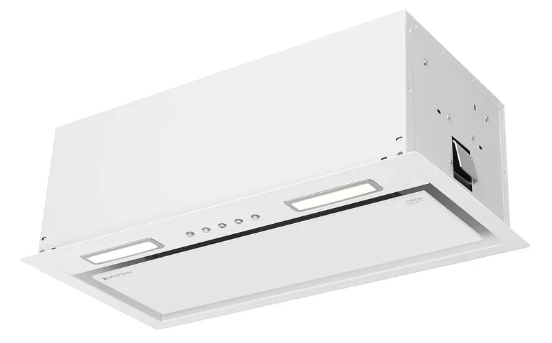 Вытяжка кухонная MEFERI INBOX60WH COMFORT PLUS, 60 см, встраиваемая, белая, производительность 1200 м3/ч, 3 скорости, низкий уровень шума, режимы отвод и рециркуляция, гарантия 3 года