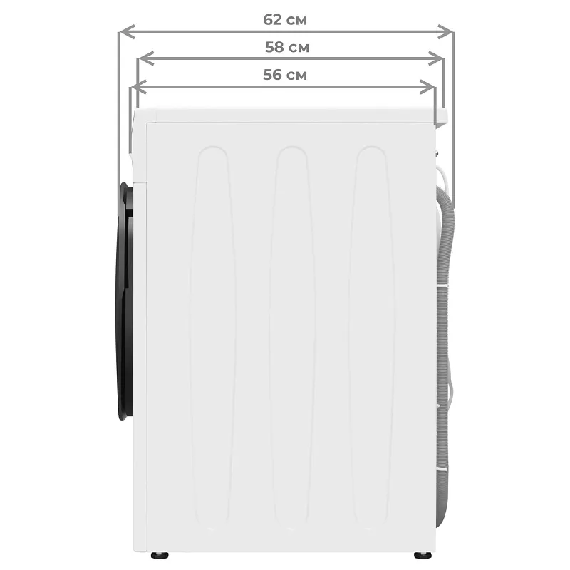 Стиральная машина с инвертором и паром MEFERI MFW101216WH COMFORT отдельностоящая белая, загрузка 10 кг, с возможностью установки в колонну, с сенсорным управлением
