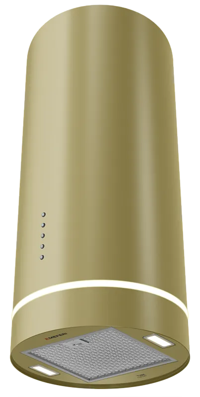 Вытяжка кухонная цилиндрическая настенная MEFERI TUBE35GOLD COMFORT, 35 см, горчично-золотая, производительность 1200 м3/ч, 3 скорости, низкий уровень шума, режимы отвод и рециркуляция, гарантия 3 года - изображение vytyazhka_tsilindricheskaya_pristennaya_tube35gold_comfort_gorchichno_zolotoy  
