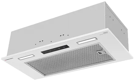 Вытяжка кухонная MEFERI INBOX60WH SENSOR COMFORT, 60 см, встраиваемая, белая, производительность 950 м3/ч, 3 скорости, низкий уровень шума, режимы отвод и рециркуляция, сенсорное управление, пульт дистанционного управления, гарантия 3 года