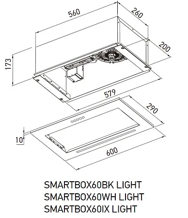 Вытяжка кухонная MEFERI SMARTBOX60IX LIGHT, 60 см, встраиваемая, серая, производительность 650 м3/ч, 3 скорости, низкий уровень шума, режимы отвод и рециркуляция, гарантия 3 года Вытяжка кухонная MEFERI SMARTBOX60IX LIGHT, 60 см, встраиваемая, серая, производительность 650 м3/ч, 3 скорости, низкий уровень шума, режимы отвод и рециркуляция, гарантия 3 года