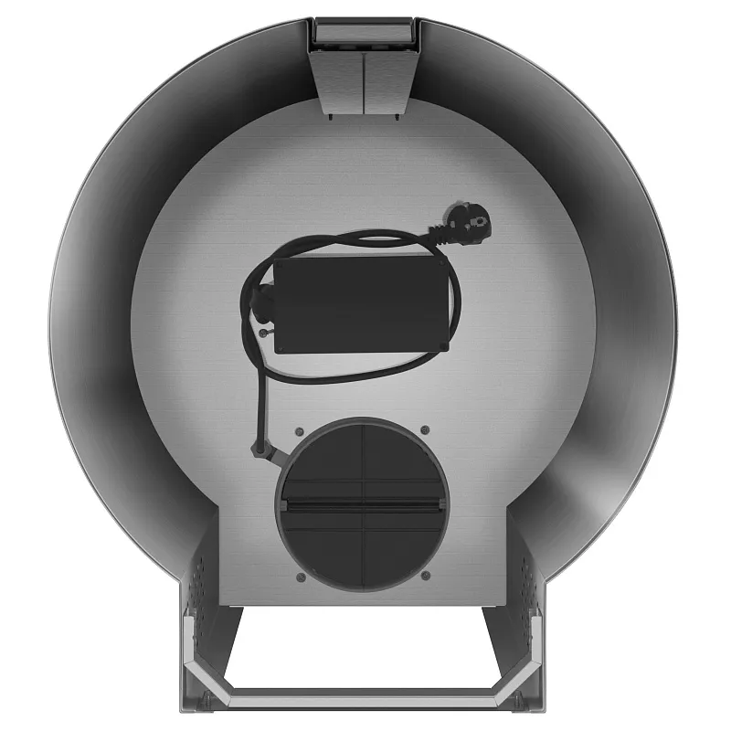 Вытяжка кухонная цилиндрическая настенная MEFERI TUBE40IX COMFORT PLUS, 40 см, серая, производительность 1200 м3/ч, 5 скоростей, низкий уровень шума, режимы отвод и рециркуляция, сенсорное управление, гарантия 3 года