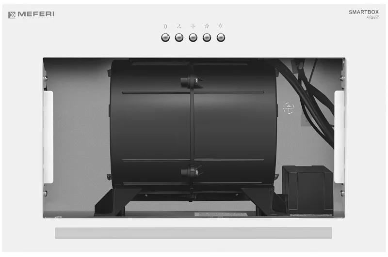 Вытяжка кухонная MEFERI SMARTBOX45WH POWER, 45 см, встраиваемая, белая, производительность 900 м3/ч, 3 скорости, низкий уровень шума, режимы отвод и рециркуляция, гарантия 3 года