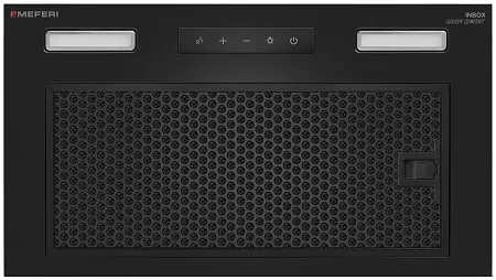Вытяжка кухонная MEFERI INBOX52BK SENSOR COMFORT, 52 см, встраиваемая, черная, производительность 950 м3/ч, 3 скорости, низкий уровень шума, режимы отвод и циркуляция, сенсорное управление, пульт дистанционного управления, гарантия 3 года Вытяжка кухонная MEFERI INBOX52BK SENSOR COMFORT, 52 см, встраиваемая, черная, производительность 950 м3/ч, 3 скорости, низкий уровень шума, режимы отвод и циркуляция, сенсорное управление, пульт дистанционного управления, гарантия 3 года