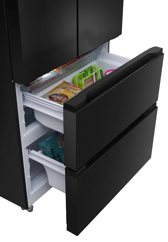 Холодильник отдельностоящий, с инвертором MEFERI MFR83BLACK IX TOTAL NO FROST FRENCH DOOR COMFORT, двухкамерный, с зоной свежести, с льдогенератором