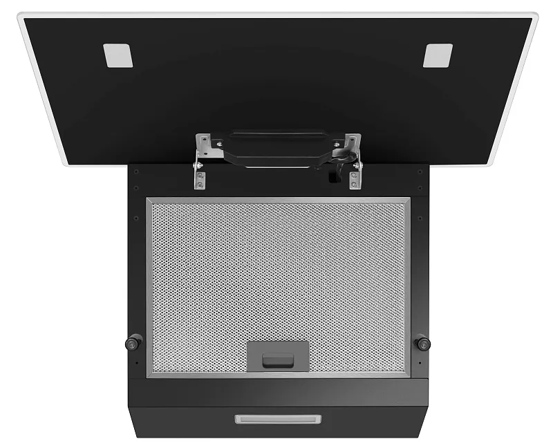 Вытяжка кухонная MEFERI AIRBOX60BK LIGHT, 60 см, наклонная, черная, стекло, производительность 650 м3/ч, 3 скорости, низкий уровень шума, режимы отвод и рециркуляция, гарантия 3 года