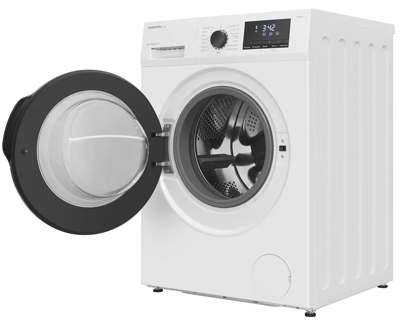 Стиральная машина с инвертором MEFERI MFW101415WH ULTRA отдельностоящая белая, загрузка 10 кг, с возможностью установки в колонну