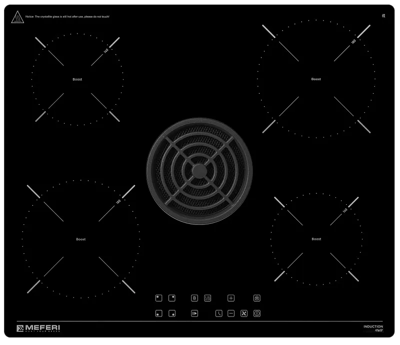 Варочная панель индукционная с вытяжкой MEFERI XSMART60BK POWER