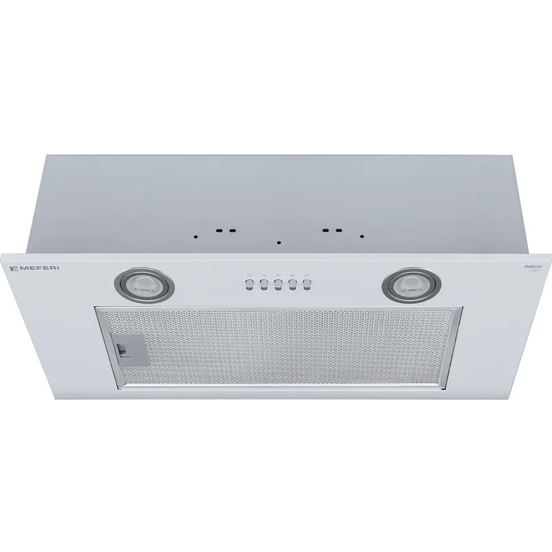 Вытяжка кухонная MEFERI INBOX60WH LIGHT, 60 см, полновстраиваемая, белая, производительность 650 м3/ч, 3 скорости, низкий уровень шума, режимы отвод и циркуляция, гарантия 3 года