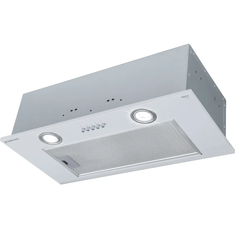 Вытяжка кухонная MEFERI INBOX60WH LIGHT, 60 см, полновстраиваемая, белая, производительность 650 м3/ч, 3 скорости, низкий уровень шума, режимы отвод и циркуляция, гарантия 3 года