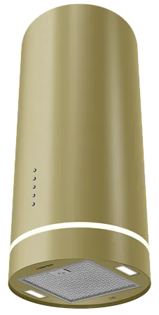Вытяжка кухонная цилиндрическая настенная MEFERI TUBE35GOLD COMFORT, 35 см, горчично-золотая, производительность 1200 м3/ч, 3 скорости, низкий уровень шума, режимы отвод и рециркуляция, гарантия 3 года