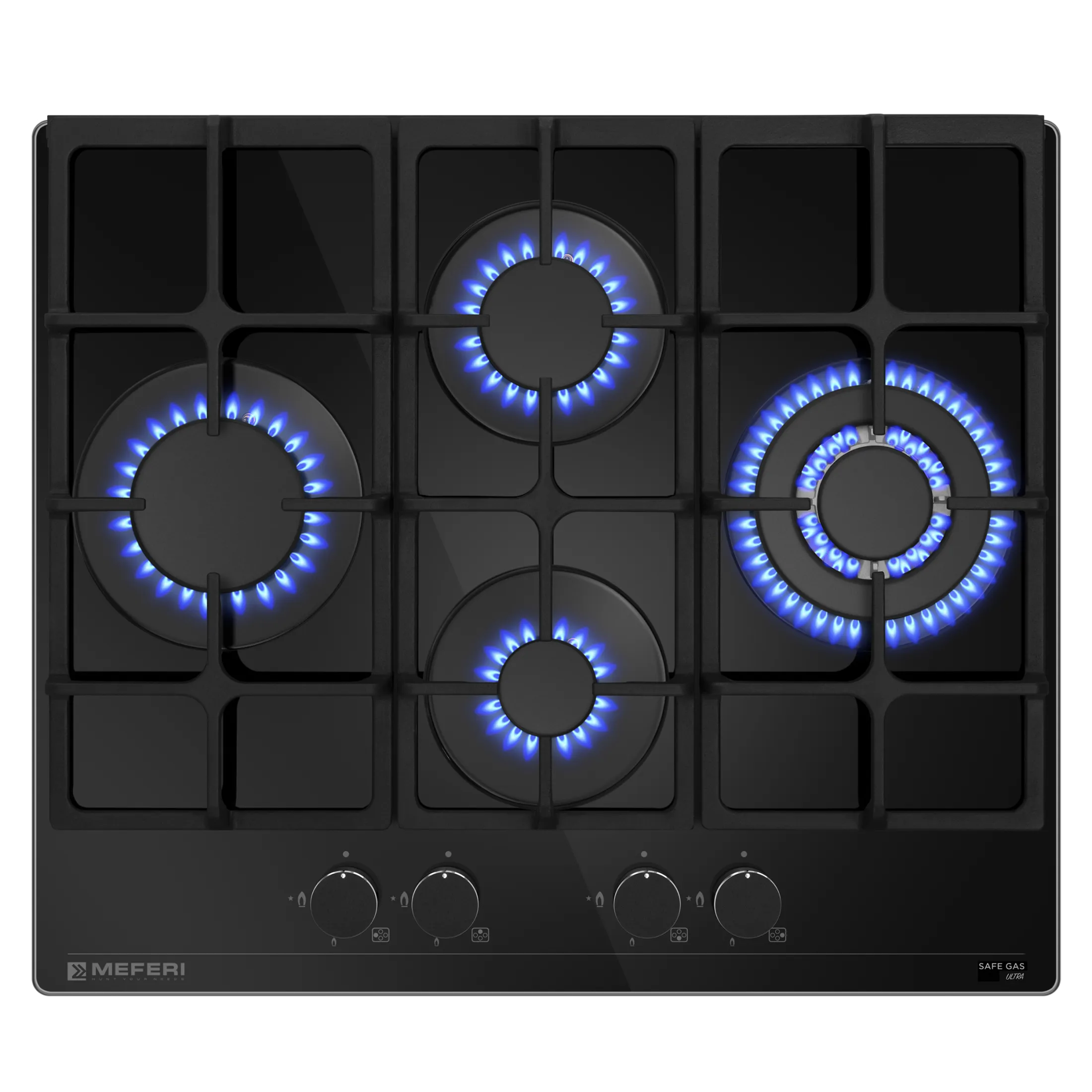 Варочная панель газовая MEFERI MGH604BK GLASS ULTRA
