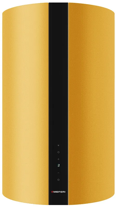Вытяжка кухонная цилиндрическая настенная MEFERI TUBE40GOLD COMFORT PLUS, 40 см, золотая, производительность 1200 м3/ч, 5 скоростей, режимы отвод и рециркуляция, сенсорное управление, гарантия 3 года