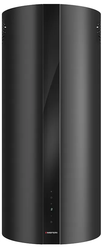 Вытяжка кухонная цилиндрическая островная MEFERI TUBE40BK ISLA COMFORT PLUS, 40 см, черная, производительность 1200 м3/ч, 5 скоростей, режимы отвод и рециркуляция, сенсорное управление, гарантия 3 года