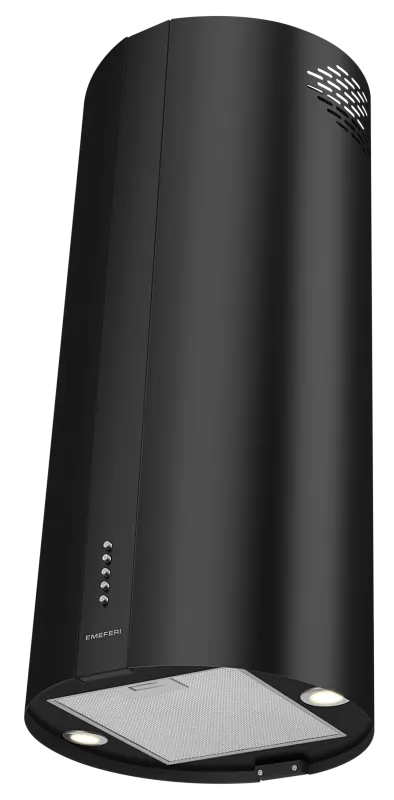 Вытяжка кухонная цилиндрическая островная MEFERI TUBE40BK ISLA POWER, 40 см, черная, производительность 850 м3/ч, 3 скорости, низкий уровень шума, режимы отвод и рециркуляция, гарантия 3 года - изображение vytyazhka_tsilindricheskaya_ostrovnaya_tube40bk_isla_power  