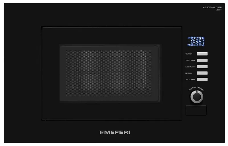 Микроволновая печь встраиваемая  MEFERI MMO6020BK SLIM POWER - изображение mikrovolnovaya_pech_vstraivaemaya_mmo6020bk_slim_power  