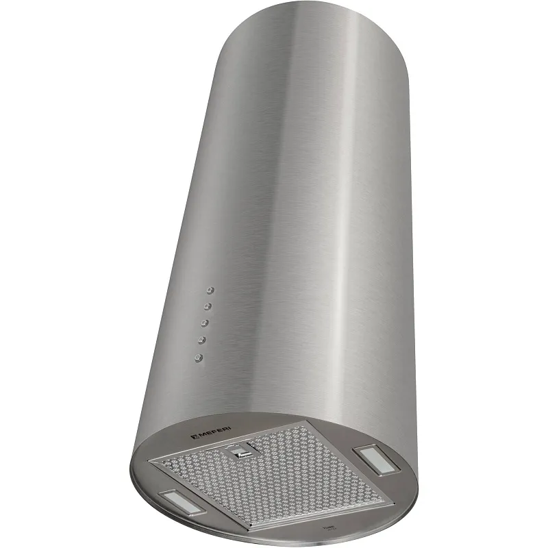 Вытяжка кухонная цилиндрическая настенная MEFERI TUBE35IX ULTRA, 35 см, серая, производительность 1200 м3/ч, 3 скорости, низкий уровень шума, режимы отвод и рециркуляция, гарантия 3 года
