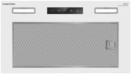 Вытяжка кухонная MEFERI INBOX52WH SENSOR COMFORT, 52 см, встраиваемая, белая, производительность 950 м3/ч, 3 скорости, низкий уровень шума, режимы отвод и рециркуляция, сенсорное управление, пульт дистационного управления, гарантия 3 года Вытяжка кухонная MEFERI INBOX52WH SENSOR COMFORT, 52 см, встраиваемая, белая, производительность 950 м3/ч, 3 скорости, низкий уровень шума, режимы отвод и рециркуляция, сенсорное управление, пульт дистационного управления, гарантия 3 года