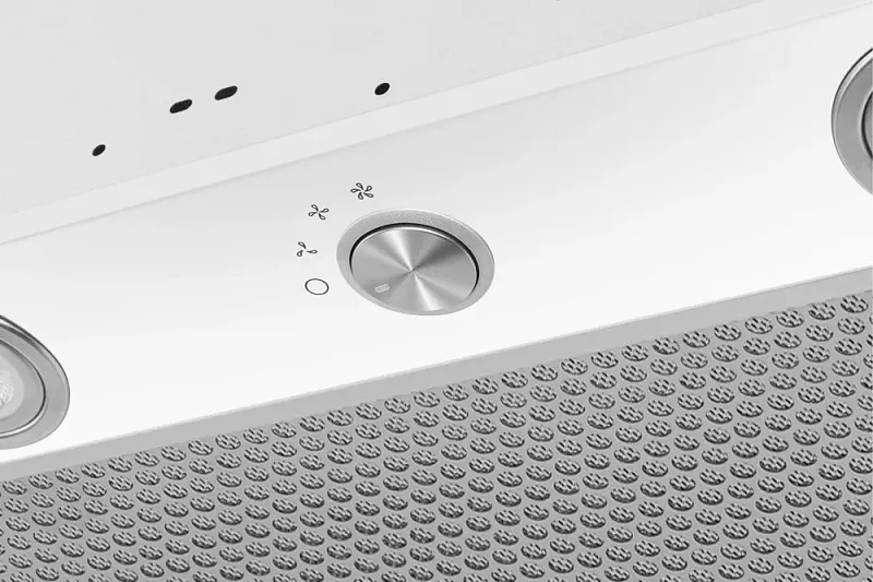 Вытяжка кухонная MEFERI INBOX52WH PUSH COMFORT, 52 см, встраиваемая, белая, производительность 950 м3/ч, 3 скорости, с утапливаемым переключателем, низкий уровень шума, режимы отвод и рециркуляция, гарантия 3 года