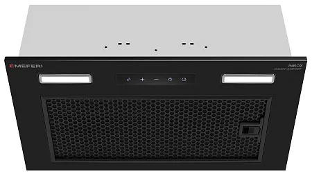 Вытяжка кухонная MEFERI INBOX52BK SENSOR COMFORT, 52 см, встраиваемая, черная, производительность 950 м3/ч, 3 скорости, низкий уровень шума, режимы отвод и циркуляция, сенсорное управление, пульт дистанционного управления, гарантия 3 года Вытяжка кухонная MEFERI INBOX52BK SENSOR COMFORT, 52 см, встраиваемая, черная, производительность 950 м3/ч, 3 скорости, низкий уровень шума, режимы отвод и циркуляция, сенсорное управление, пульт дистанционного управления, гарантия 3 года