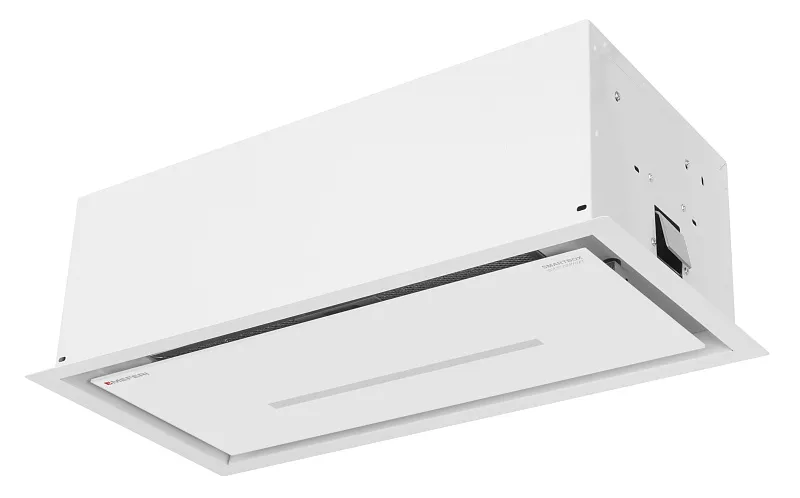 Вытяжка кухонная MEFERI SMARTBOX60WH GLASS COMFORT, 60 см, встраиваемая, белая, стекло, производительность 950 м3/ч, 3 скорости, низкий уровень шума, режимы отвод и рециркуляция, гарантия 3 года