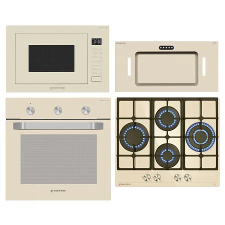 Комплект встраиваемой техники MEFERI 60см бежевый MS60BG44 Комплект встраиваемой техники MEFERI 60см бежевый MS60BG44