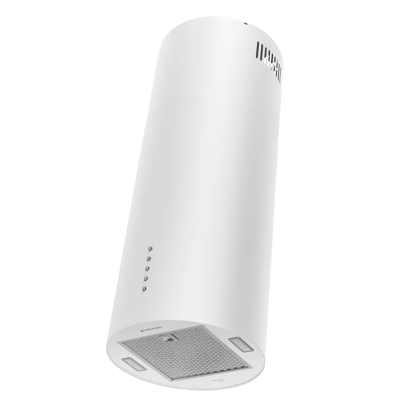 Вытяжка кухонная цилиндрическая островная MEFERI TUBE35WH ISLA ULTRA, 40 см, белая, производительность 1200 м3/ч, 3 скорости, низкий уровень шума, режимы отвод и рециркуляция, гарантия 3 года - изображение vytyazhka_tsilindricheskaya_ostrovnaya_tube35wh_isla_ultra  