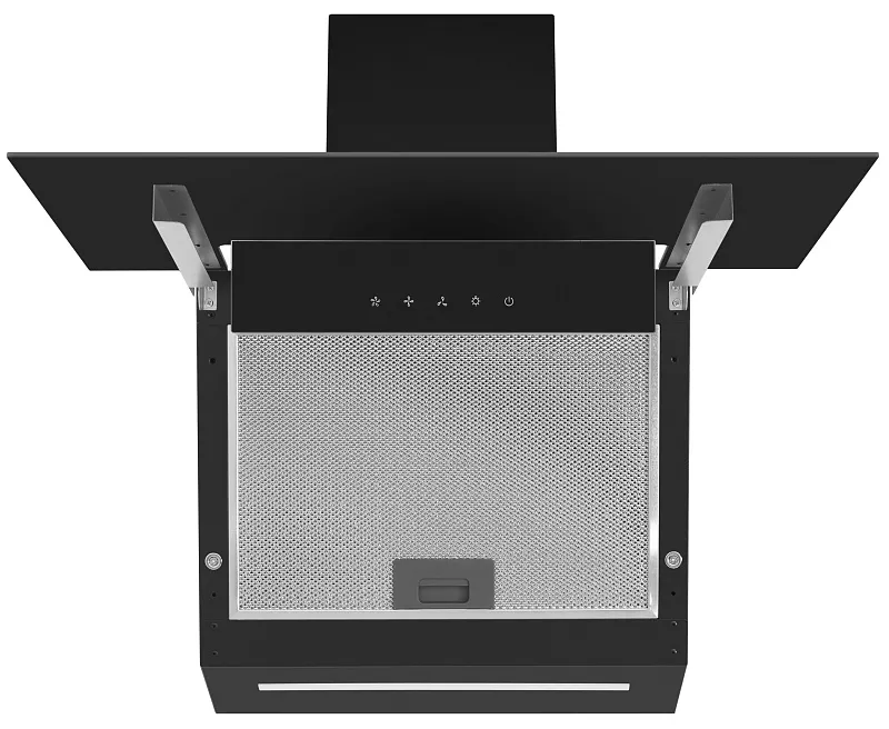 Вытяжка кухонная MEFERI AIRBOX60BK COMFORT, 60 см, наклонная, черная, стекло, производительность 950 м3/ч, 3 скорости, низкий уровень шума, режимы отвод и рециркуляция, гарантия 3 года