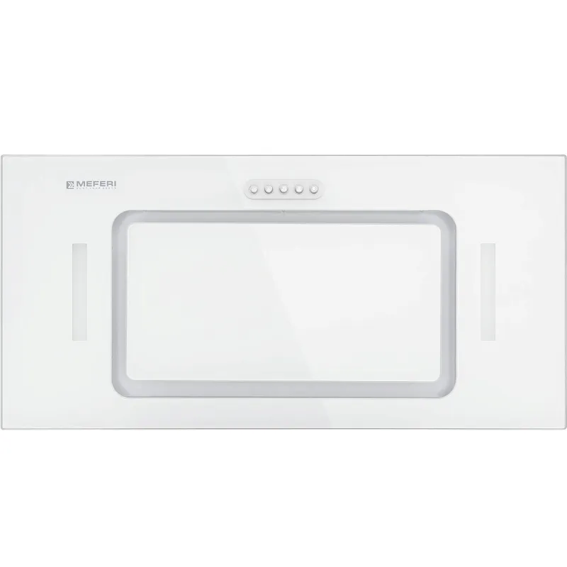 Вытяжка кухонная MEFERI INBOX60WH GLASS ULTRA, 60 см, встраиваемая, белая, стекло, производительность 900 м3/час, низкий уровень шума, режимы отвод и циркуляция, гарантия 3 года
