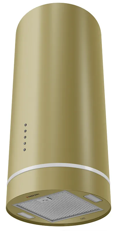 Вытяжка кухонная цилиндрическая настенная MEFERI TUBE35GOLD COMFORT, 35 см, горчично-золотая, производительность 1200 м3/ч, 3 скорости, низкий уровень шума, режимы отвод и рециркуляция, гарантия 3 года