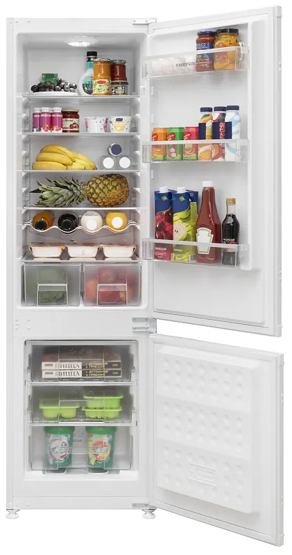 Холодильник встраиваемый MEFERI MBR177 LOW FROST LIGHT (модификация 2025), двухкамерный, двухдверный, перенавешиваемые двери, с зоной свежести - изображение kholodilnik_vstraivaemyy_mbr177_low_frost_light  