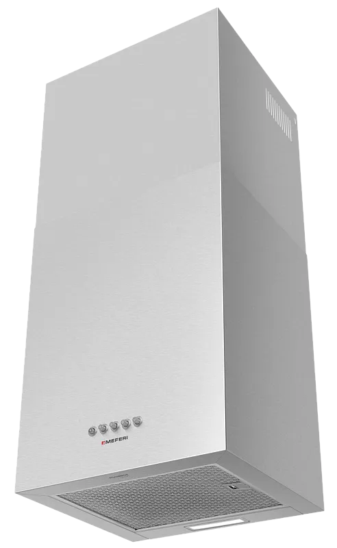 Кубическая вытяжка кухонная MEFERI ROOMBOX40IX COMFORT, пристенная, 40 см, серая, квадратная, производительность 1100 м3/ч, 3 скорости, низкий уровень шума, режимы отвод и рециркуляция, гарантия 3 года - изображение vytyazhka_dizaynerskaya_pristennaya_roombox40ix_comfort  