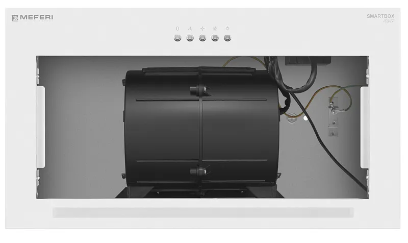 Вытяжка кухонная MEFERI SMARTBOX52WH POWER, 52 см, встраиваемая, белая, производительность 900 м3/ч, 3 скорости, низкий уровень шума, режимы отвод и рециркуляция, гарантия 3 года