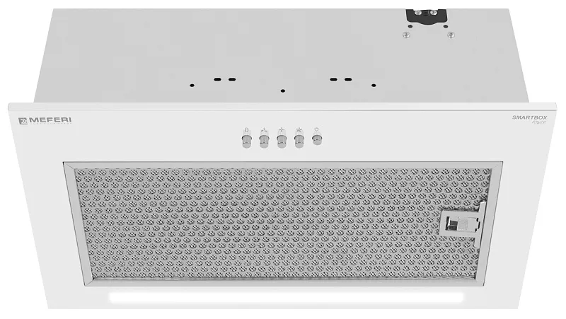 Вытяжка кухонная MEFERI SMARTBOX52WH POWER, 52 см, встраиваемая, белая, производительность 900 м3/ч, 3 скорости, низкий уровень шума, режимы отвод и рециркуляция, гарантия 3 года