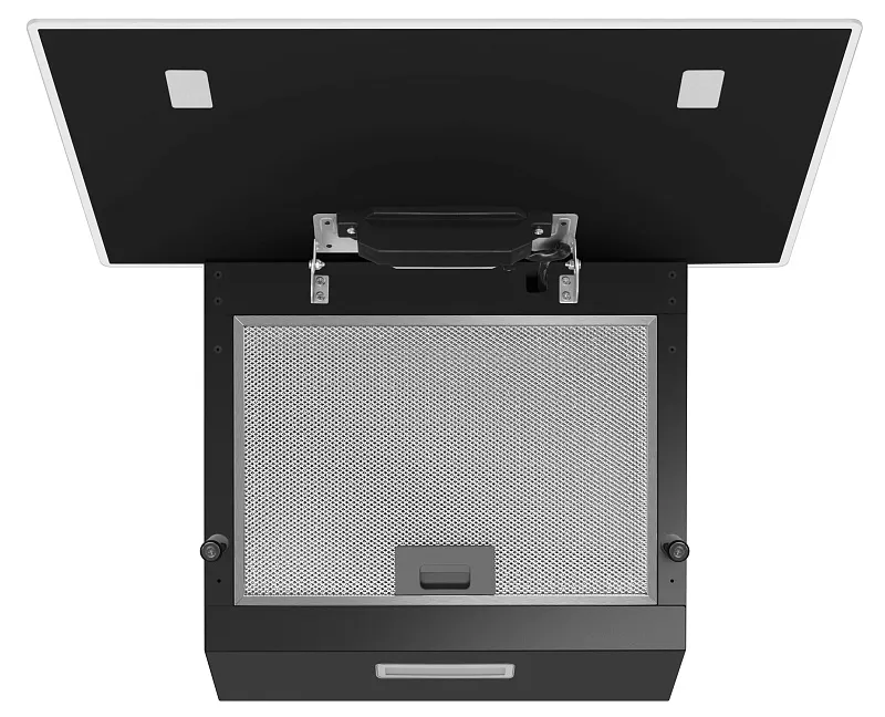 Вытяжка кухонная MEFERI AIRBOX60BK LIGHT, 60 см, наклонная, черная, стекло, производительность 650 м3/ч, 3 скорости, низкий уровень шума, режимы отвод и рециркуляция, гарантия 3 года