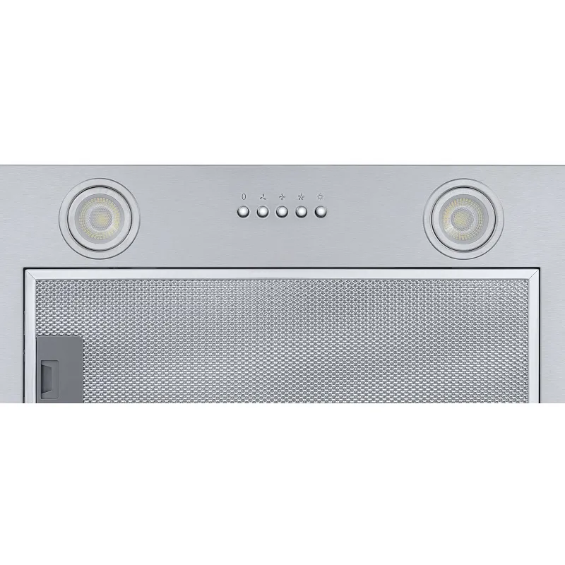 Вытяжка кухонная MEFERI INBOX60IX ULTRA, 60 см, встраиваемая, серая, производительность 1100 м3/ч, 3 скорости, низкий уровень шума, режимы отвод и рециркуляция, гарантия 3 года