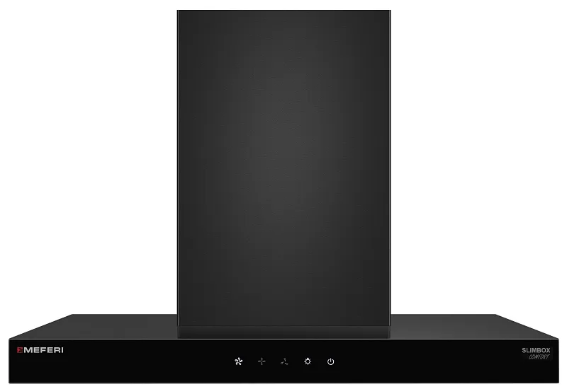 Вытяжка кухонная MEFERI SLIMBOX60BK COMFORT, 60 см, купольная, черная, производительность 950 м3/ч, 3 скорости, низкий уровень шума, режимы отвод и рециркуляция, гарантия 3 года