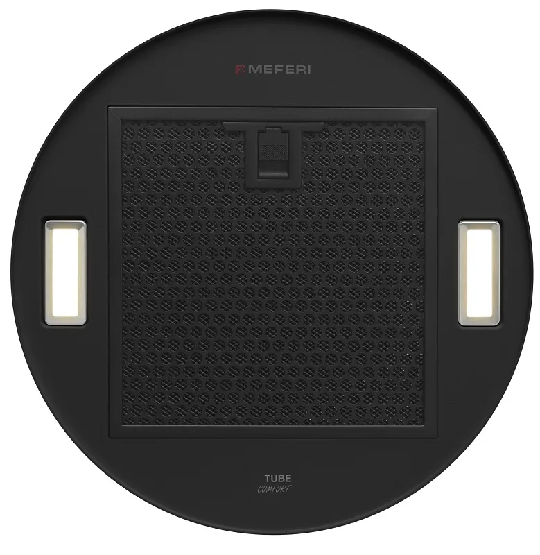 Вытяжка кухонная цилиндрическая настенная MEFERI TUBE35BK COMFORT, 35 см, черная, производительность 1200 м3/ч, 3 скорости, низкий уровень шума, режимы отвод и рециркуляция, гарантия 3 года