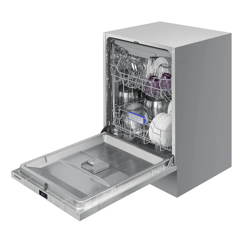 Посудомоечная машина встраиваемая MEFERI MDW6063 POWER, 60 см, напольная, 14 комплектов посуды, 6 программ, 3 корзины, половинная загрузка, отсрочка, таймер, защита от протечек