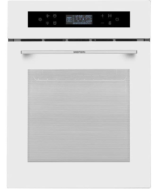 Фото dukhovoy_shkaf_elektricheskiy_meo4511wh_comfort_plus на сайте meferi-home.ru Духовой шкаф электрический MEFERI MEO4511WH COMFORT PLUS - изображение dukhovoy_shkaf_elektricheskiy_meo4511wh_comfort_plus