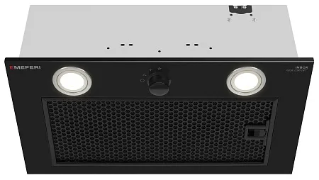 Вытяжка кухонная MEFERI INBOX52BK PUSH COMFORT, 52 см, встраиваемая, черная, производительность 950 м3/ч, 3 скорости, с утапливаемым переключателем, низкий уровень шума, режимы отвод и рециркуляция, гарантия 3 года Вытяжка кухонная MEFERI INBOX52BK PUSH COMFORT, 52 см, встраиваемая, черная, производительность 950 м3/ч, 3 скорости, с утапливаемым переключателем, низкий уровень шума, режимы отвод и рециркуляция, гарантия 3 года