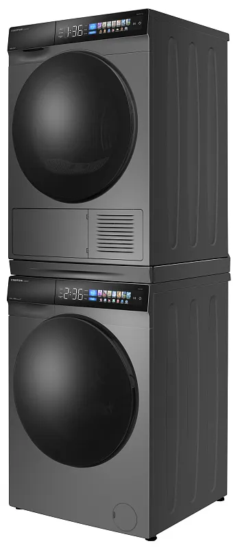 Колонна из стиральной и сушильной машин серая MEFERI MS10GR83 COMFORT