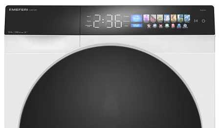 Стиральная машина с инвертором и паром MEFERI MFW101216WH COMFORT отдельностоящая белая, загрузка 10 кг, с возможностью установки в колонну, с сенсорным управлением Стиральная машина с инвертором и паром MEFERI MFW101216WH COMFORT отдельностоящая белая, загрузка 10 кг, с возможностью установки в колонну, с сенсорным управлением