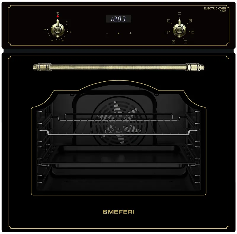 Фото dukhovoy_shkaf_elektricheskiy_meo606bk_retro на сайте meferi-home.ru Духовой шкаф электрический MEO606BK RETRO - изображение dukhovoy_shkaf_elektricheskiy_meo606bk_retro