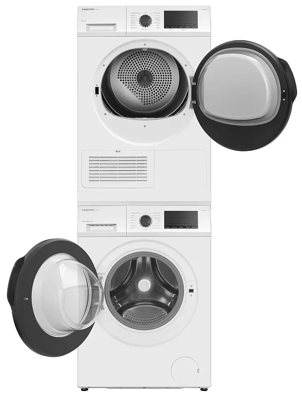 Колонна из стиральной и сушильной машин белая MEFERI MS10WH80 ULTRA