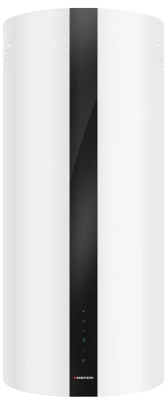 Вытяжка кухонная цилиндрическая островная MEFERI TUBE40WH ISLA COMFORT PLUS, 40 см, белая, производительность 1200 м3/ч, 5 скоростей, режимы отвод и рециркуляция, сенсорное управление, гарантия 3 года